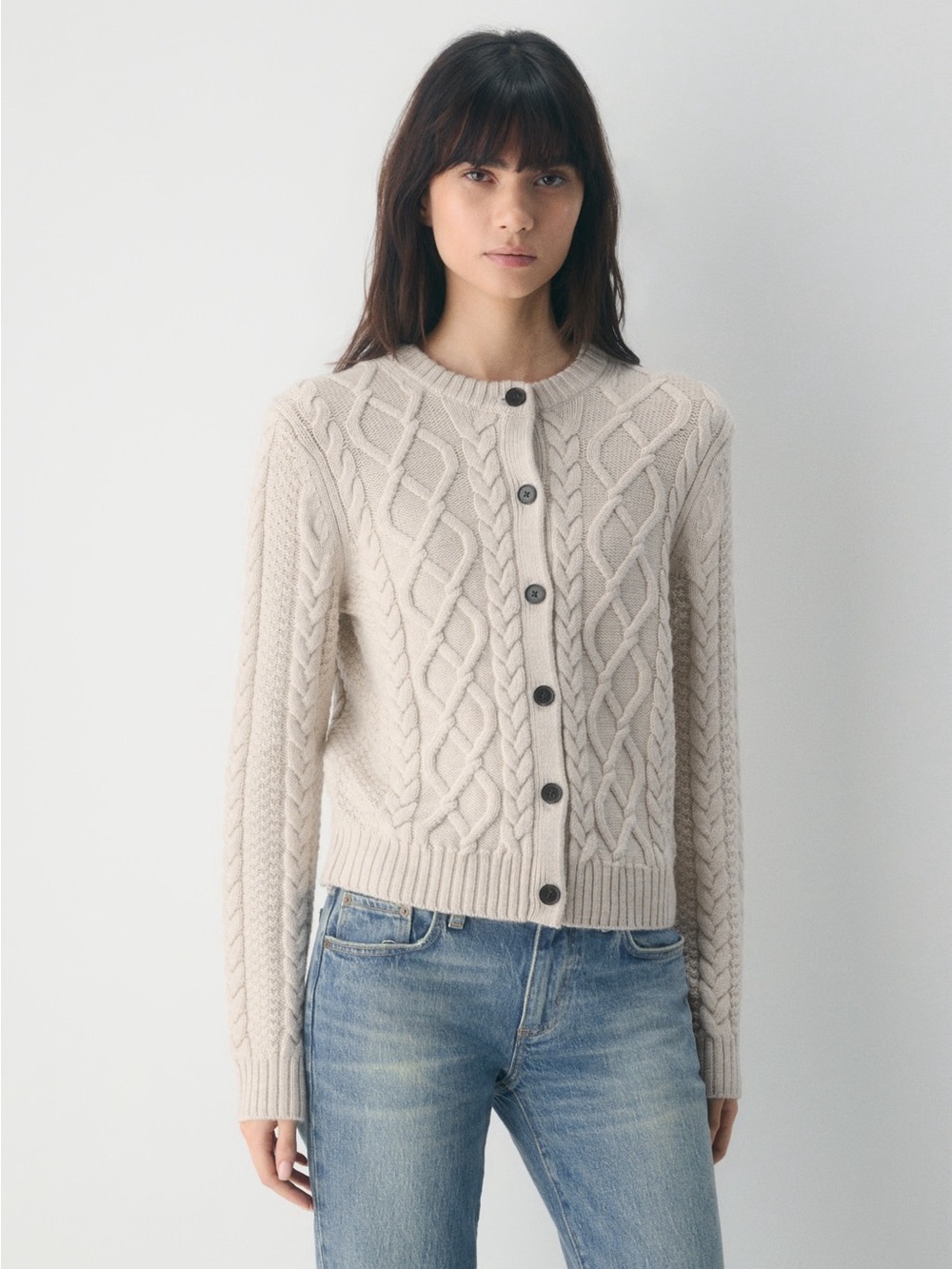 Aritzia Heritage Knit Merino Wool Crew HiHip Cardigan